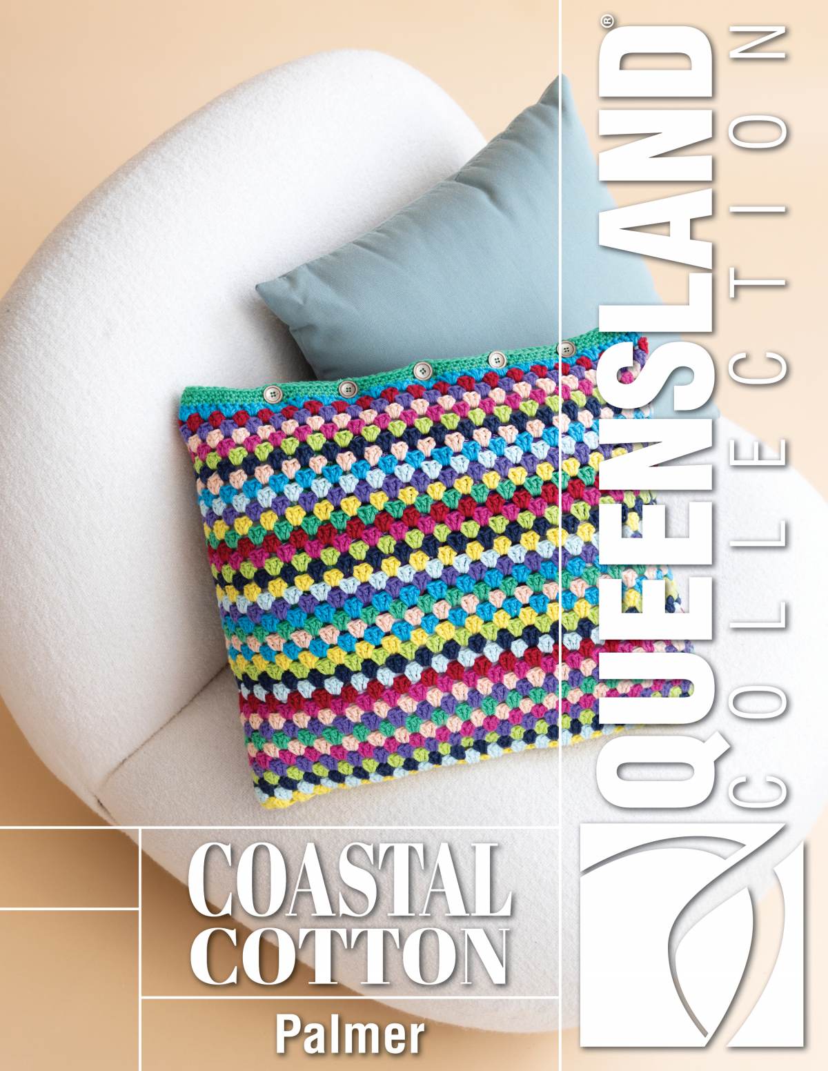 Coastal Cotton-Palmer Crochet Pillow