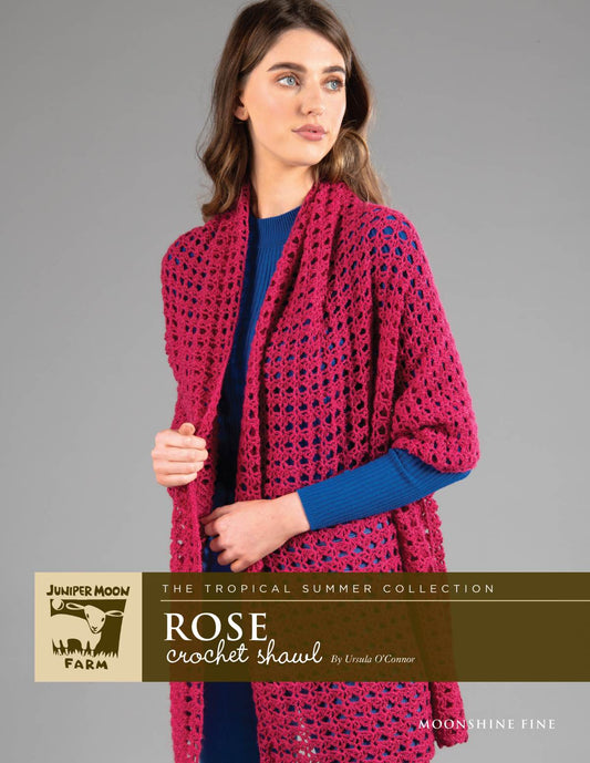 Moonshine Fine-Rose Crochet Shawl
