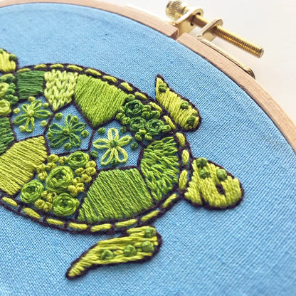Green Sea Turtle - Design Your Own Embroidery Kit
