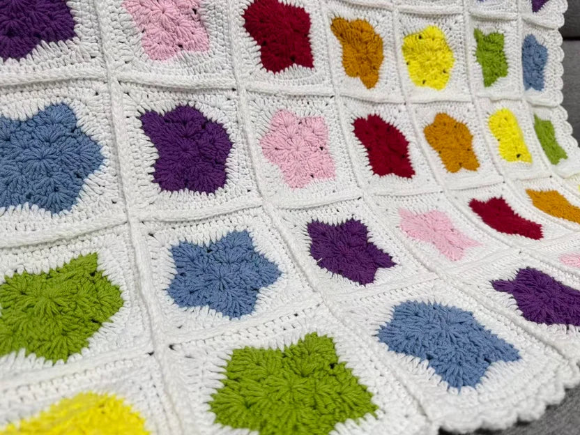 Colorful Five-Point Star Crochet Blanket Kit