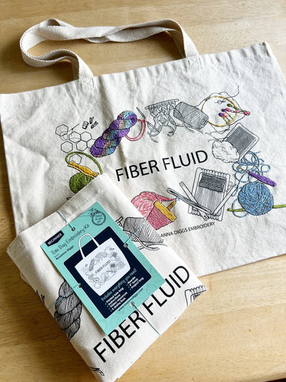 Fiber Fluid Tote Bag Embroidery Kit