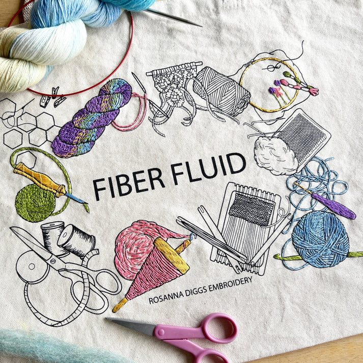 Fiber Fluid Tote Bag Embroidery Kit