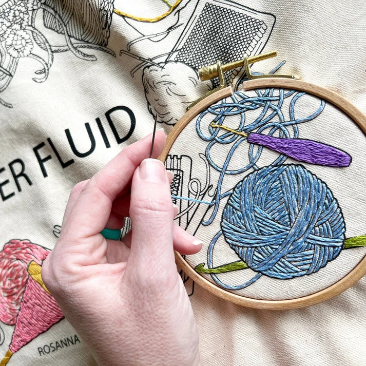 Fiber Fluid Tote Bag Embroidery Kit