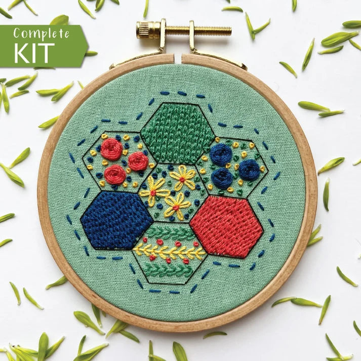 Hexie Harmony - Beginner Embroidery Kit