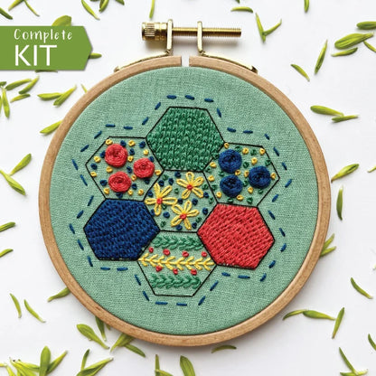 Hexie Harmony - Beginner Embroidery Kit