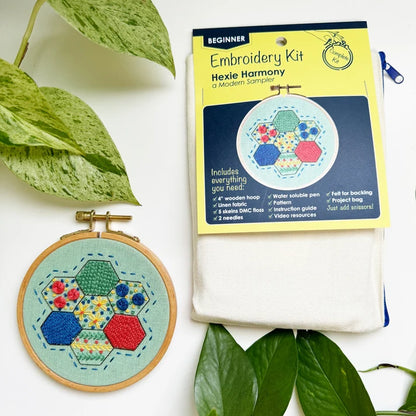 Hexie Harmony - Beginner Embroidery Kit