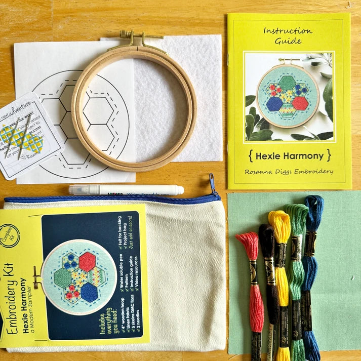 Hexie Harmony - Beginner Embroidery Kit
