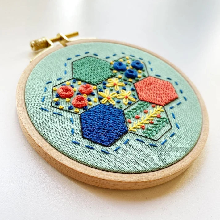 Hexie Harmony - Beginner Embroidery Kit