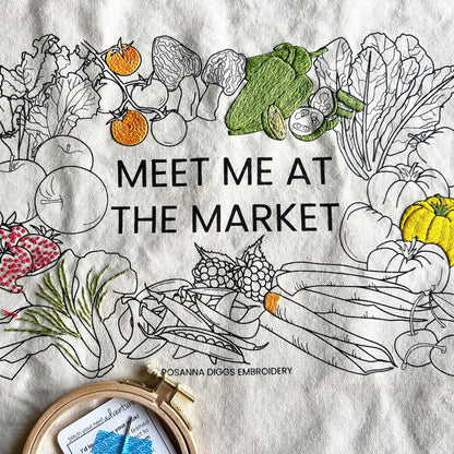 Meet Me at the Market - Tote Bag Embroidery Kit