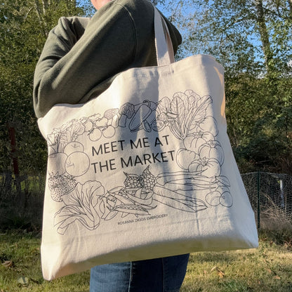 Meet Me at the Market - Tote Bag Embroidery Kit
