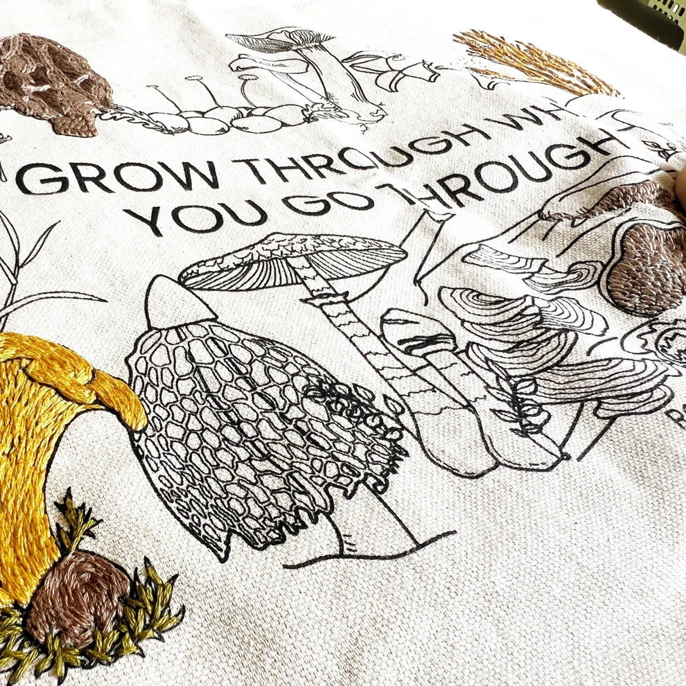 Mushroom Tote Embroidery Kit