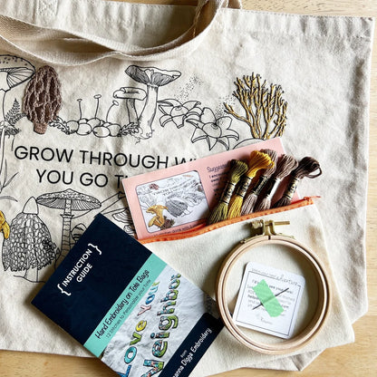 Mushroom Tote Embroidery Kit