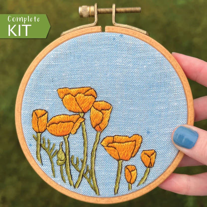 Peaceful Poppies - Intermediate Embroidery Kit