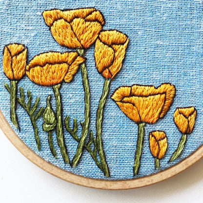 Peaceful Poppies - Intermediate Embroidery Kit