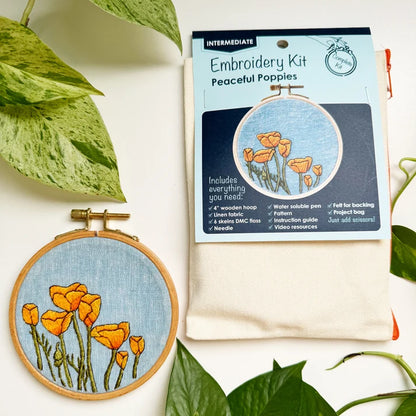 Peaceful Poppies - Intermediate Embroidery Kit