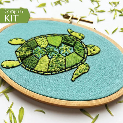 Green Sea Turtle - Design Your Own Embroidery Kit