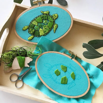 Green Sea Turtle - Design Your Own Embroidery Kit